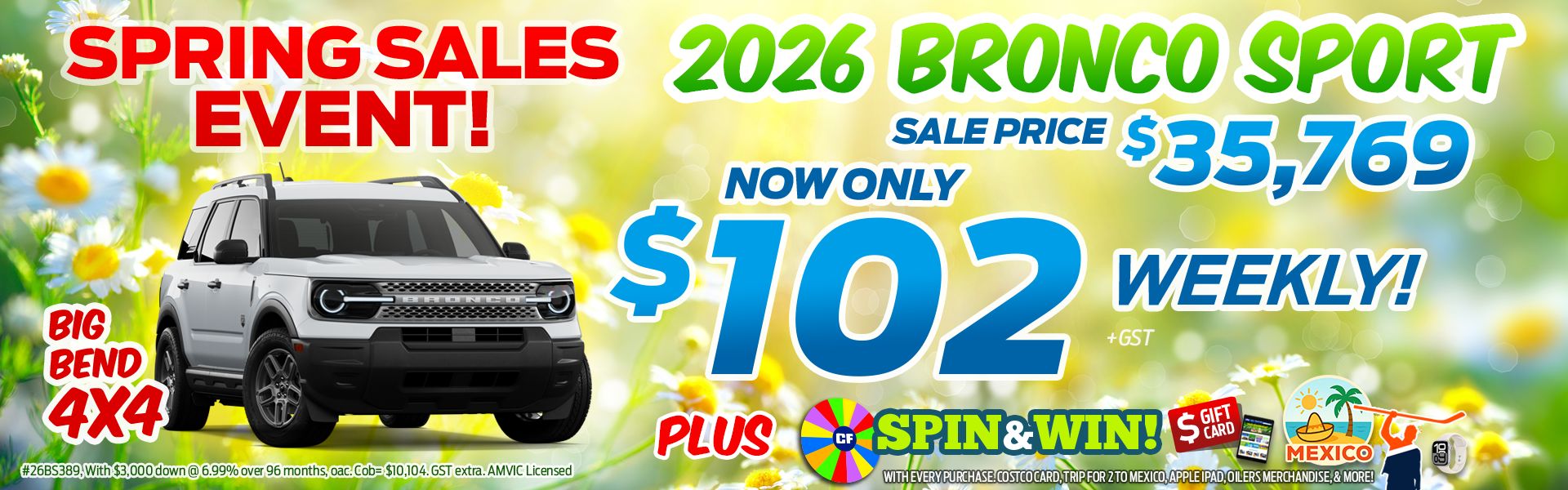 2026 Ford Bronco Sport Big Bend 4x4 Sale