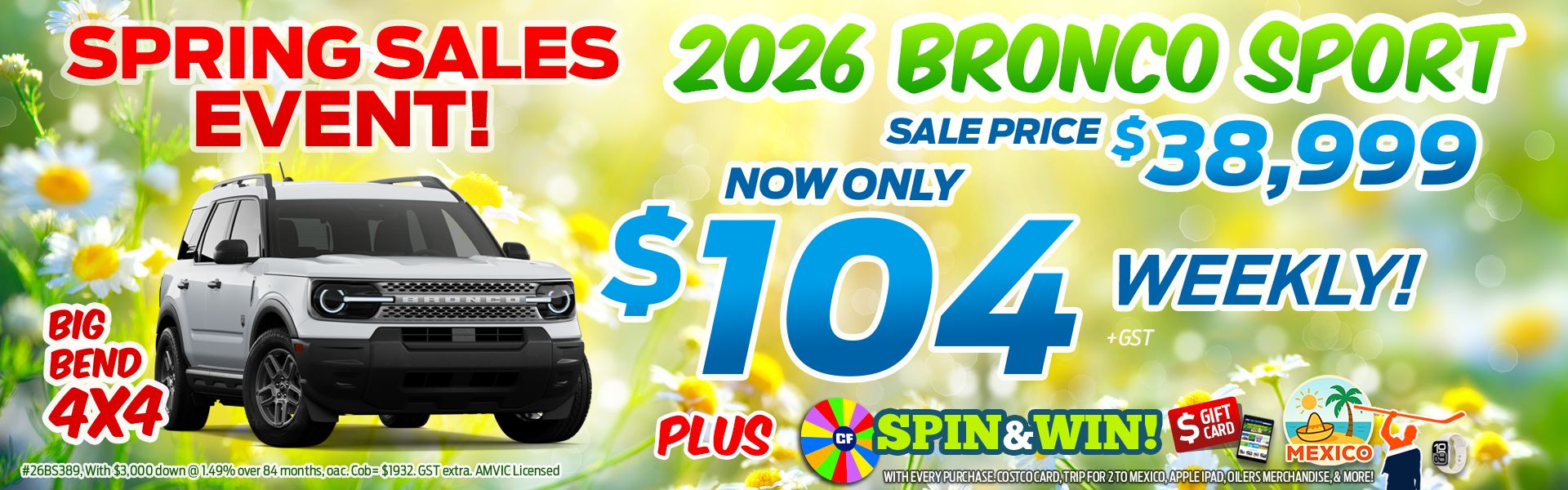 2026 Ford Bronco Sport Big Bend 4x4 Sale