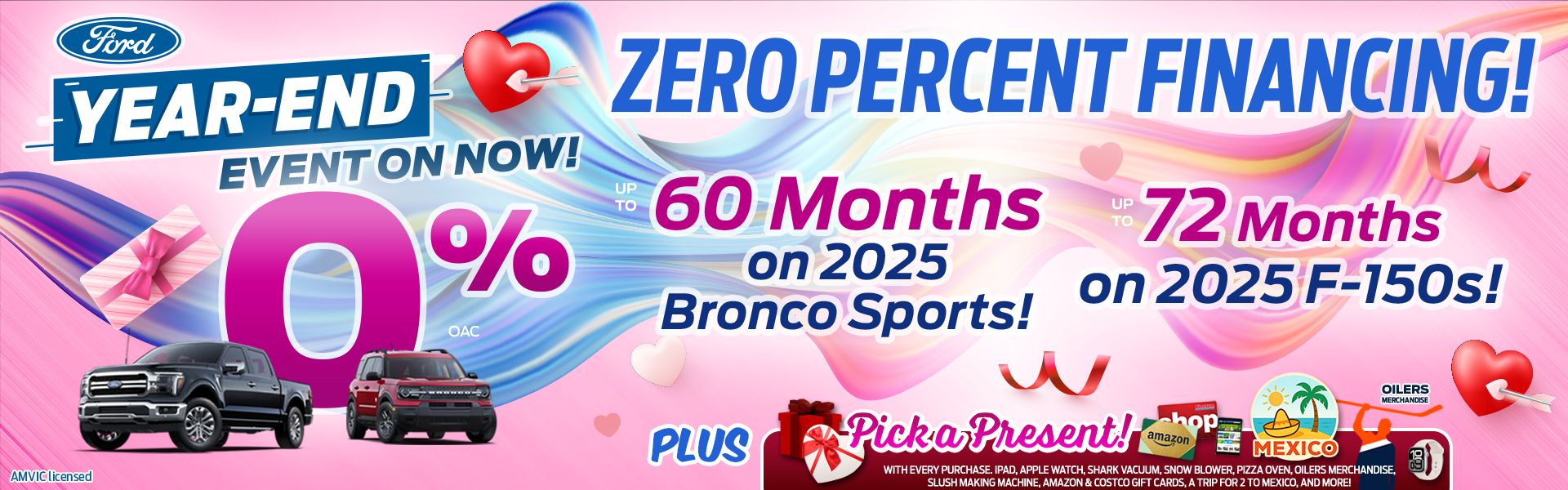 0 Percent Financing on 2025 Ford F-150, Bronco Sport, and Escape Vehicles!